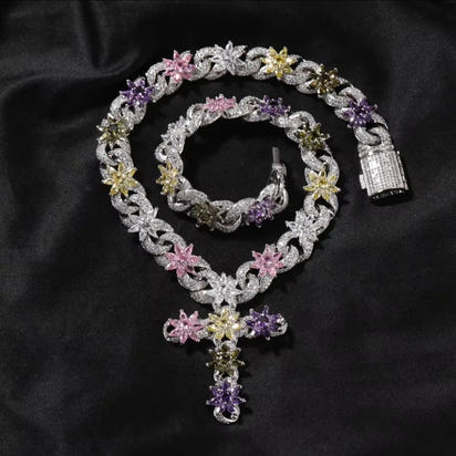 Flower Cross Chain