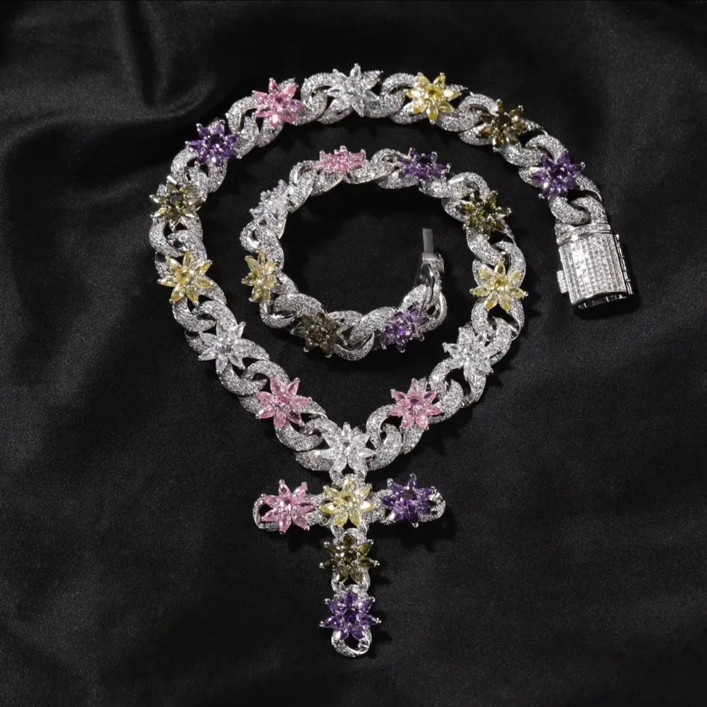 Flower Cross Chain